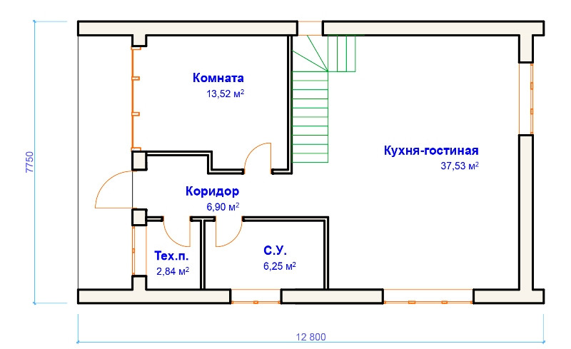 Проект Дом Б020 - План 1 - 160kvm.ru