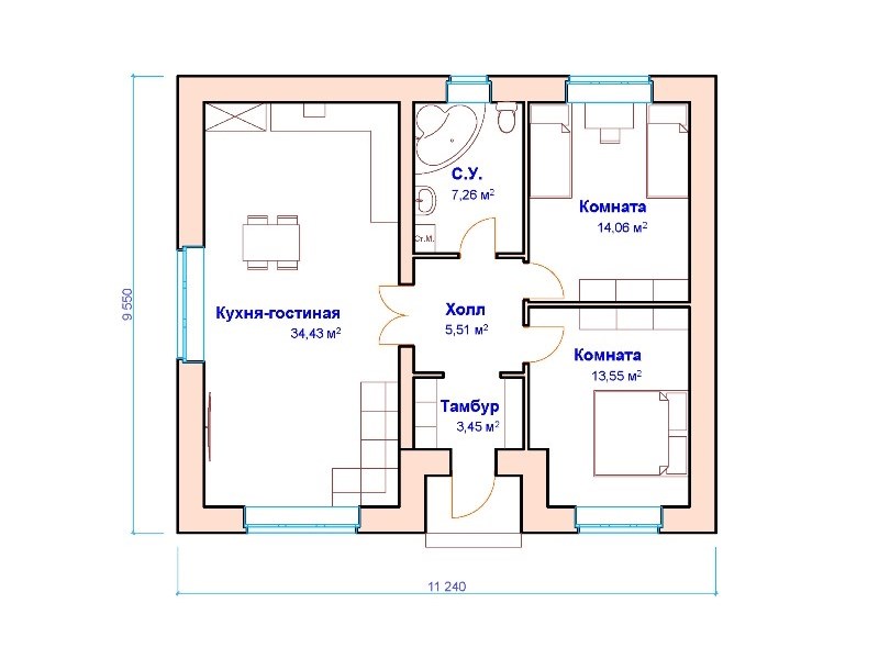 Проект Дом Б026 план этажа